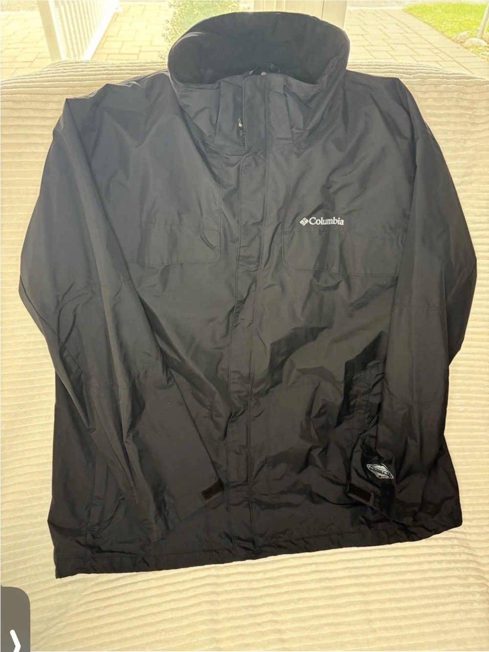 Columbia Watertight II Rain Jacket Mens 2X Big Black Omni-Tech Waterproof